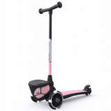 Trotineta copii pliabila cu roti luminoase, suport jucarie, Highwaykick 2 Lifestyle Rose Reflectorizant, 2 ani +, pana la 50 kg, Scoot Ride, Scoot And Ride