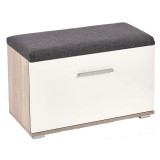 Pantofar tip Taburet HM Lima ST2, alb/stejar sonoma