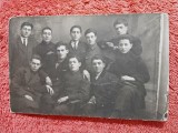 Fotografie tip carte postala, grup de elevi, perioada interbelica