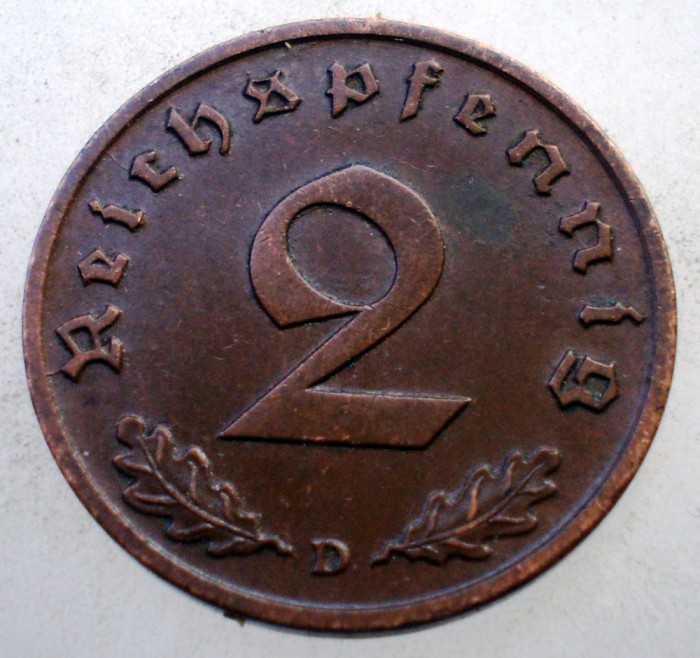 2.638 GERMANIA 2 REICHSPFENNIG 1938 D