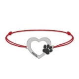 Paw Lover - Bratara personalizata inimioara si labuta - snur