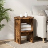 vidaXL Dulap lateral Stejar Afumat &Oslash;40 x 50 cm Lemn prelucrat 899826