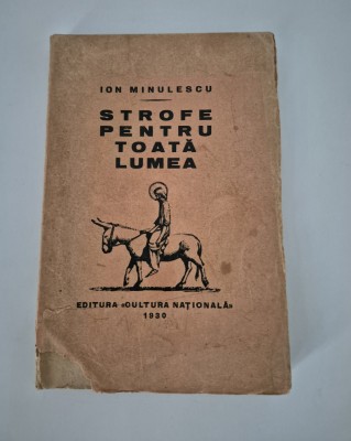 Carte veche 1930 Ion Minulescu Strofe pentru toata lumea foto