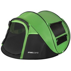 Cort autoexpandabil 4 persoane, 4 ferestre, 2 usi, impermeabil 1000 mm, 280x210x115 cm, verde-negru Household NewTrend