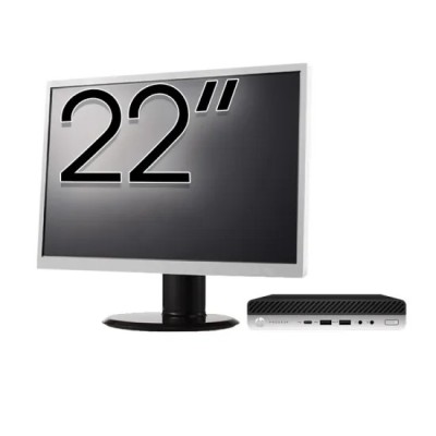 Pachet PC Second Hand HP ProDesk 600 G4 Mini, Intel Core i5-8500T 2.10 - 3.50GHz, 8GB DDR4, 256GB SSD + Monitor 22 Inch foto