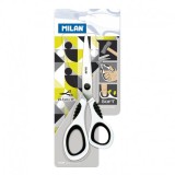 Foarfeca pentru birou, grip cauciucat, maner plastic, material inoxidabil, alb negru