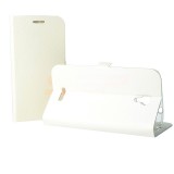 Husa Flip Alcatel Pixi 3 (4) 4013X, Piele Ecologica, Stand, Magnetica, Alb