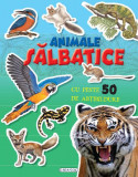 Mai caută și lipește - Animale sălbatice cu peste 50 de ațibilduri - Hardcover - *** - Girasol