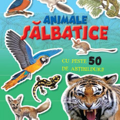 Mai caută și lipește - Animale sălbatice cu peste 50 de ațibilduri - Hardcover - *** - Girasol