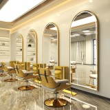 Consola de coafură consola de frizerie consola de cosmetică oglindă LED cu ramă de aluminiu 170x70 STD