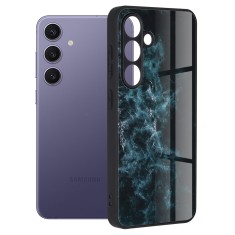 Husa telefon compatibila samsung galaxy s24 plus, tech glass, blue nebula foto