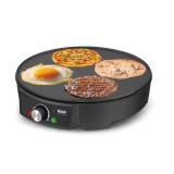 Aparat electric RAF pentru preparat micul dejun/Pancakes, 1200 W, diametru 30 cm, Negru