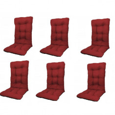 Set Perne pentru scaun de casa si gradina cu spatar, 48x48x75cm, culoare visiniu, 6 buc/set