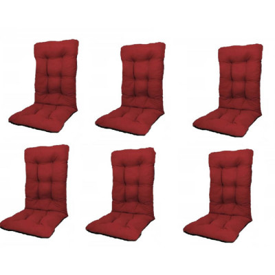 Set Perne pentru scaun de casa si gradina cu spatar, 48x48x75cm, culoare visiniu, 6 buc/set foto