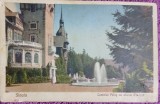 Carte postala, Sinaia, Castelul Peles cu abuzu din fata, 1927