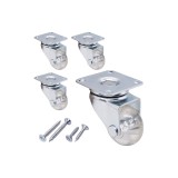 SKIR'CO (4 bucăți) roți mici pentru mobilă de 35 mm, roți pivotante, roți cu placă de montaj din metal, șuruburi incluse