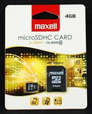 Card de Memorie Maxell MicroSDHC 4 GB CL10+adaptor foto