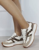 Sneakers dama bej cu imprimeu leopard 8917 M2