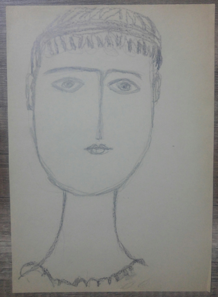 Portret de femeie// studiu de Sultana Maitec, creion pe hartie, Peisaje,  Acuarela, Altul | Okazii.ro