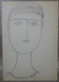 Portret de femeie// studiu de Sultana Maitec, creion pe hartie