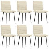 vidaXL Scaune sufragerie 6 buc., crem, piele ecologică
