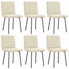 vidaXL Scaune sufragerie 6 buc., crem, piele ecologică