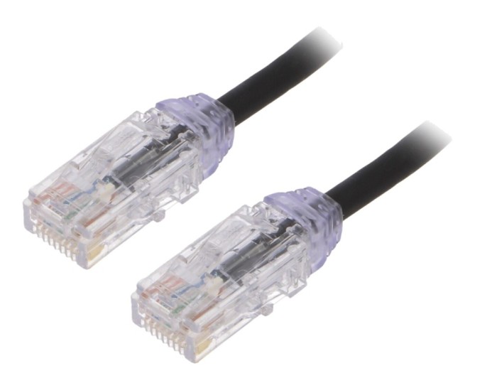 Cablu patch cord negru Cat 6a 3m