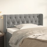 Gossi tablie de pat cu aripioare gri deschis 103x16x78/88 cm catifea