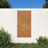 VidaXL Decor perete de grădină 105x55 cm design soare oțel Corten