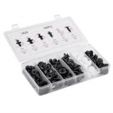 Set universal cleme, clipsuri si pini auto 100 bucati AMiO, 6 tipuri populare, pentru tapiterie, aripi, bare si usi, pentru majoritatea
