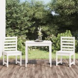 Set bistro de grădină, 3 piese, alb, lemn masiv de pin