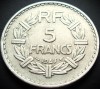 Moneda istorica 5 FRANCI / FRANCS - FRANTA, anul 1947 * cod 429, Europa, Aluminiu