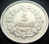Cumpara ieftin Moneda istorica 5 FRANCI / FRANCS - FRANTA, anul 1947 * cod 429, Europa, Aluminiu