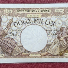 Romania, bancnota 2000 lei 1941 filigran Traian, Aunc-Unc