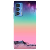 Husa compatibila cu Motorola G100 model Color vibe mountains, Silicon, TPU, Viceversa, Transparent, Carcasa