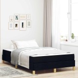 Cumpara ieftin Pat cu arcuri cu saltea Negru 120 x 200 cm tesatura