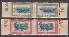 ROMANIA 1946 LP 198 TINERETUL PROGRESIST - POSTA AERIANA PERECHE SERII MNH