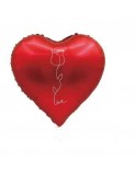 Balon folie rosu inima satin Love 45 cm