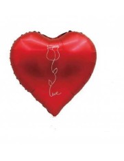 Balon folie rosu inima satin Love 45 cm foto
