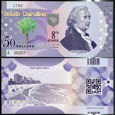 !!! SUA = FANTASY NOTE = SOUTH CAROLINA - 2014 - UNC / AL 8 - LEA STAT / POLIMER foto