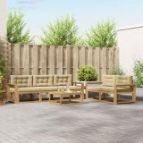 vidaXL Set de canapele de exterior cu pernă 6 pcs Alb și Bej 3386067