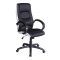 Scaun directorial SL Q041, Inaltime ajustabila, Mecanism balansare, Stofa cu insertii de piele ecologica, 100 Kg, Alb Negru