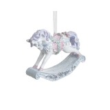 Set 2 ornamente brad din rasina Rocking Horse, Inart