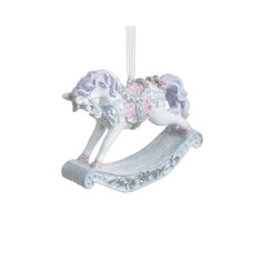 Set 2 ornamente brad din rasina Rocking Horse