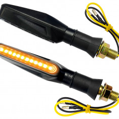 Set 2 semnalizari moto MRT-099, LED (9 diode), culoare negru, (E- mark) Cod Produs: MX_NEW KRZTNL030