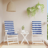 Perne de scaun spatar &icirc;nalt, 2 buc. dungi albastre&amp;albe, textil GartenMobel Dekor, vidaXL