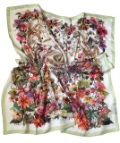 Esarfa patrata din twill cu imprimeu floral elegant