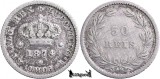 1874, 50 R&eacute;is - Lu&iacute;s I - Regatul Portugaliei | KM 506, Europa, Argint