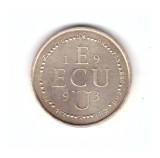 Jeton Franta 1/4 ecu 1993, stare buna, curat