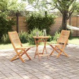 Set Bistro Pliabil Manual 3 pcs Acacia natural 60 x 60 x 75 cm